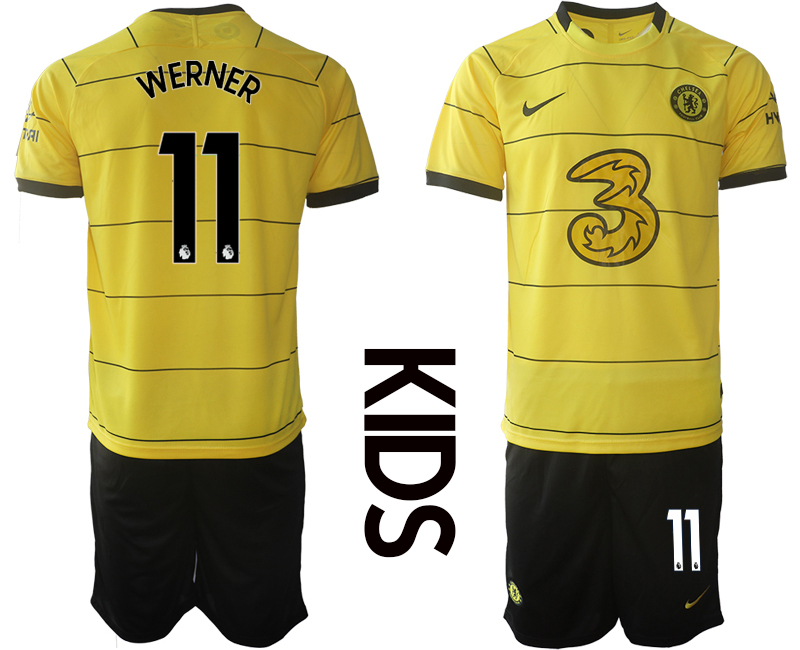 Youth 2021-2022 Club Chelsea away yellow #11 Soccer Jersey->youth soccer jersey->Youth Jersey